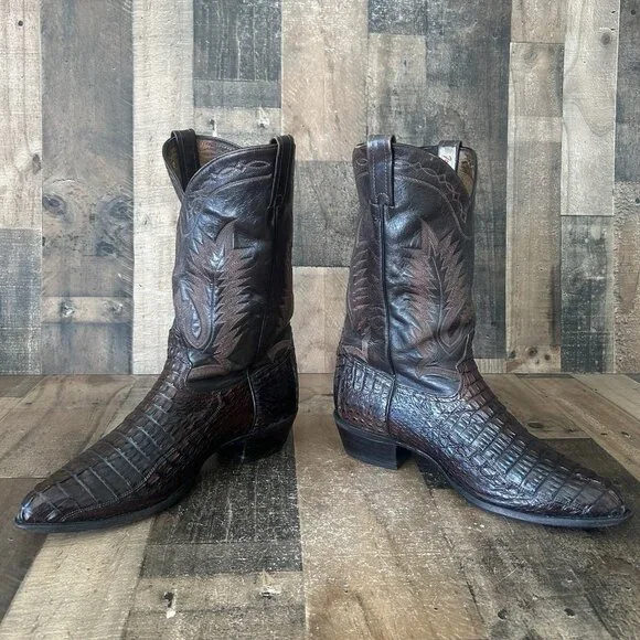 Tony Lama Vintage Caiman Western Cowboy Boots Mens 13 D - Picture 11 of 12